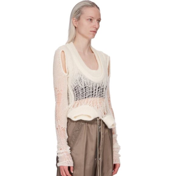 Rick Owens  Off-White Asymmetric Sweater Size M NEW - Picture 9 of 13